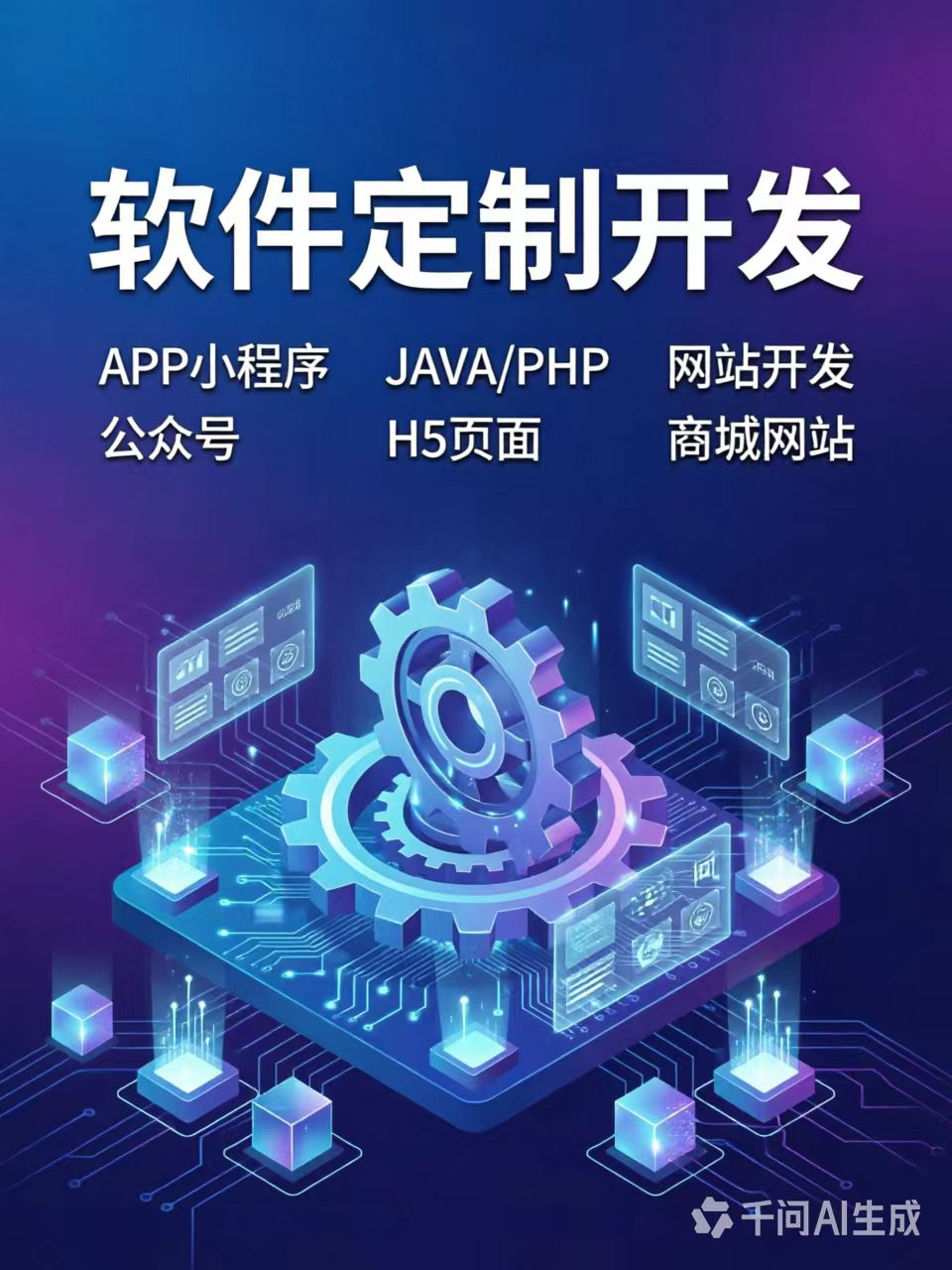 软件定制开发的宣传海报