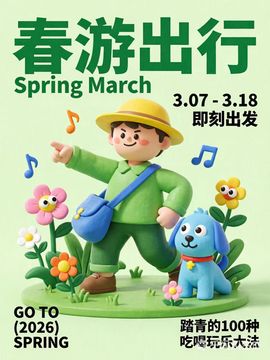 春游出行海报
